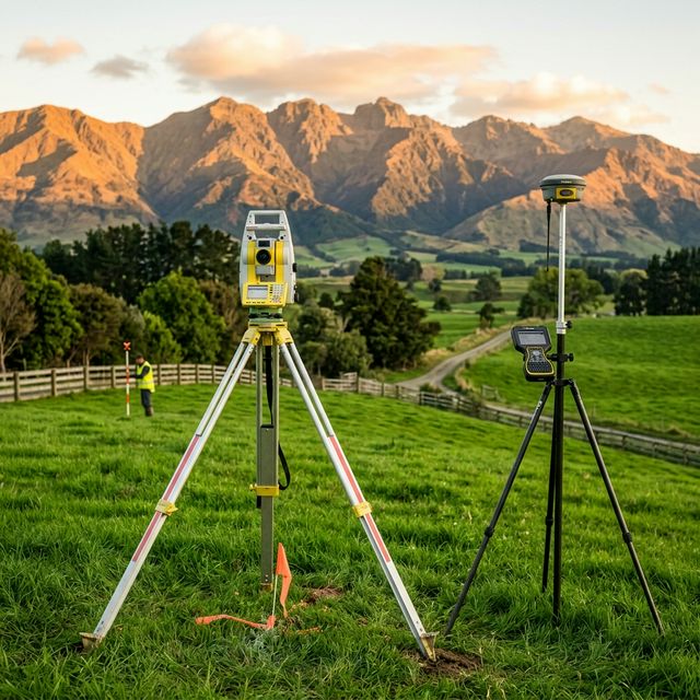 Equipamento de topografia em campo